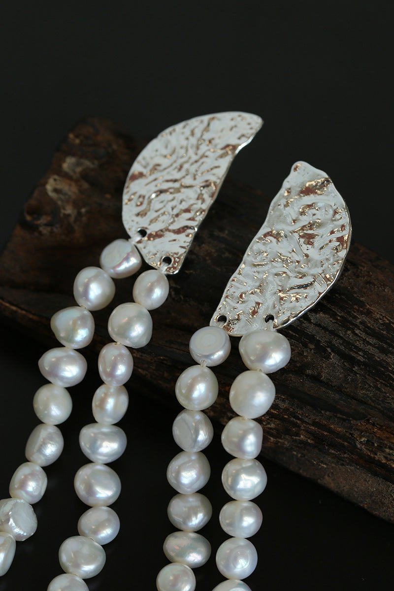 Lunar Glow Long Pearl Earrings - floysun