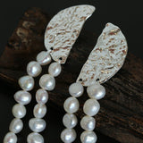 Lunar Glow Long Pearl Earrings - floysun
