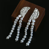 Lunar Glow Long Pearl Earrings - floysun