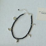 Lunar Phases Black Onyx Beaded Bracelet - floysun