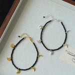 Lunar Phases Black Onyx Beaded Bracelet - floysun
