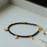 Lunar Phases Black Onyx Beaded Bracelet - floysun