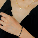 Lunar Phases Black Onyx Beaded Bracelet - floysun