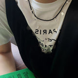 Lunar Phases Black Onyx Beaded Necklace - floysun