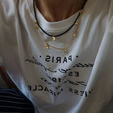 Lunar Phases Black Onyx Beaded Necklace - floysun