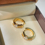 Luxe Double Row Diamond Huggie Earrings - floysun