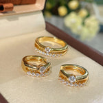 Luxe Double Row Diamond Huggie Earrings - floysun