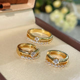Luxe Double Row Diamond Huggie Earrings - floysun