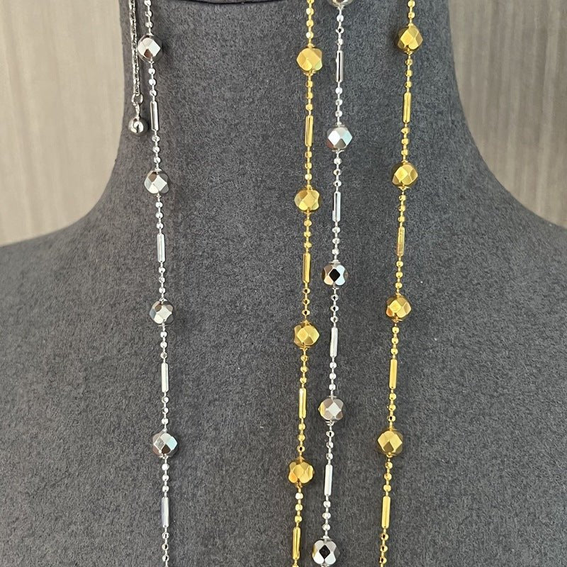 Luxe Sparkle Solid Bead Chain Necklace - floysun