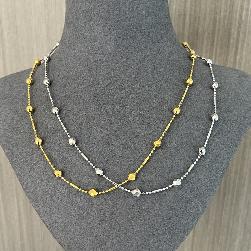 Luxe Sparkle Solid Bead Chain Necklace - floysun