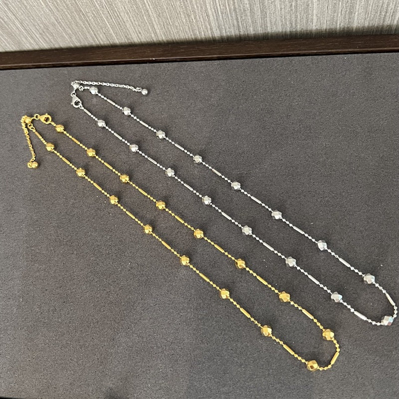 Luxe Sparkle Solid Bead Chain Necklace - floysun
