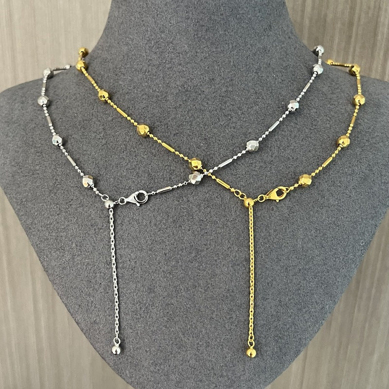 Luxe Sparkle Solid Bead Chain Necklace - floysun