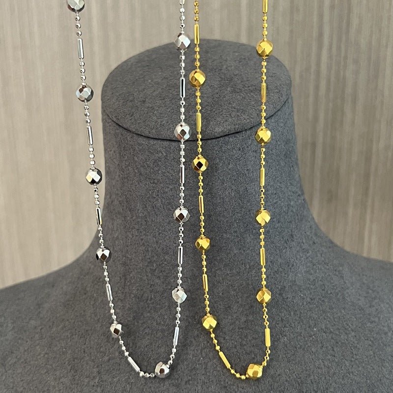 Luxe Sparkle Solid Bead Chain Necklace - floysun