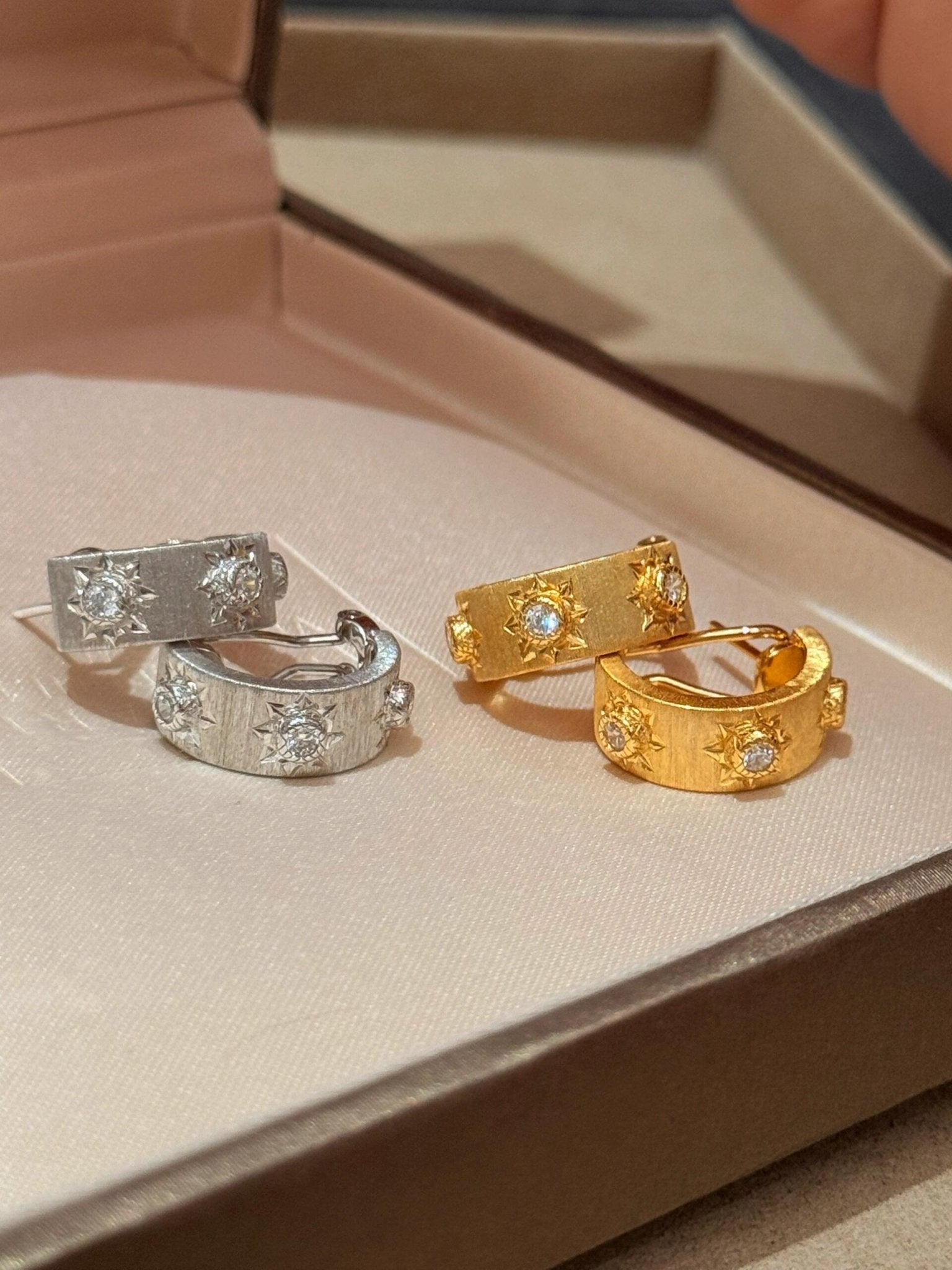 Luxurious Brushed Satin Finish Hoop Earrings - floysun