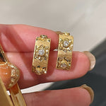 Luxurious Brushed Satin Finish Hoop Earrings - floysun