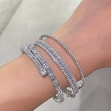Luxury Craftsmanship Full Pavé T - Bar Bracelet - floysun