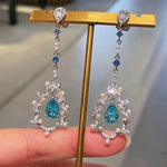 Luxury Craftsmanship Paraiba Drop Pearl Threader Earrings - floysun