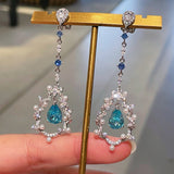 Luxury Craftsmanship Paraiba Drop Pearl Threader Earrings - floysun