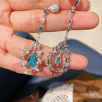 Luxury Craftsmanship Paraiba Drop Pearl Threader Earrings - floysun