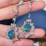 Luxury Craftsmanship Paraiba Drop Pearl Threader Earrings - floysun