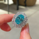 Luxury Craftsmanship Paraiba Rose - Cut Cocktail Ring - floysun