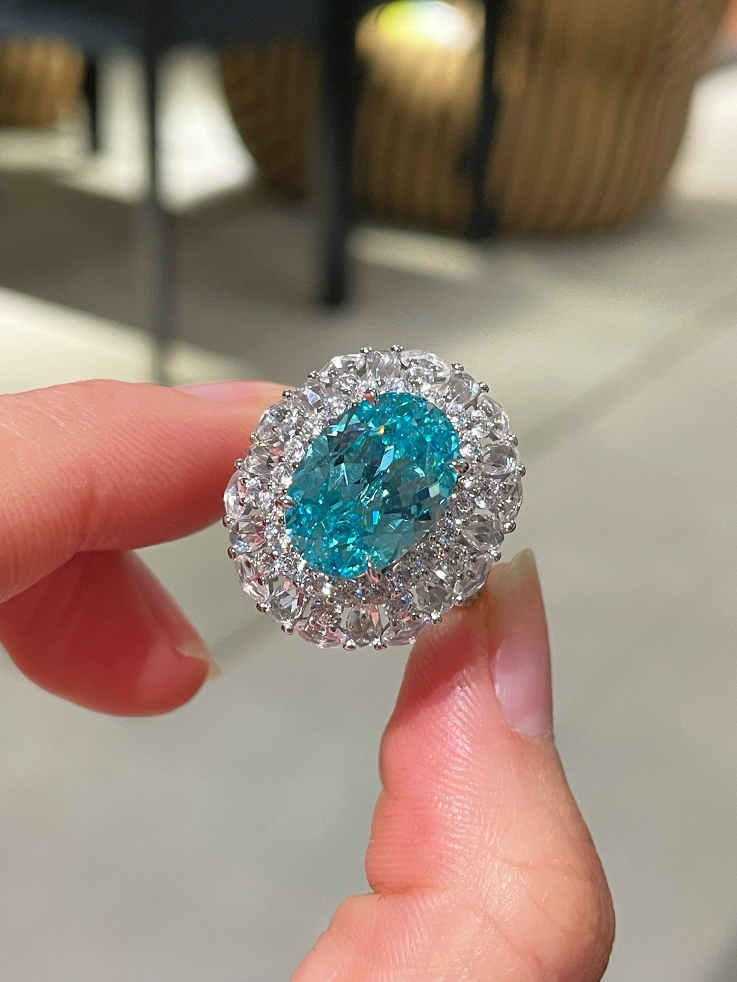 Luxury Craftsmanship Paraiba Rose - Cut Cocktail Ring - floysun