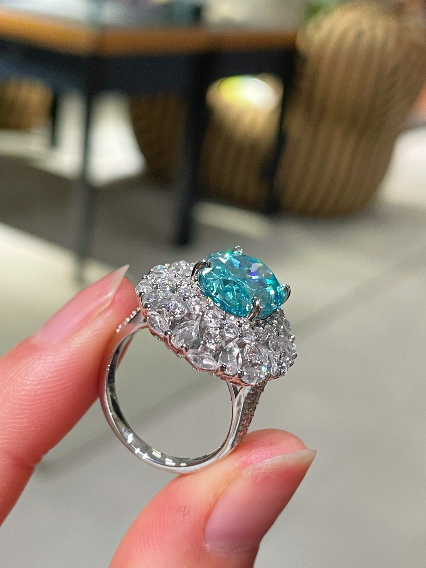 Luxury Craftsmanship Paraiba Rose - Cut Cocktail Ring - floysun
