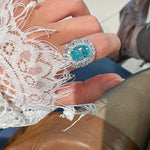 Luxury Craftsmanship Paraiba Rose - Cut Cocktail Ring - floysun