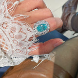 Luxury Craftsmanship Paraiba Rose - Cut Cocktail Ring - floysun