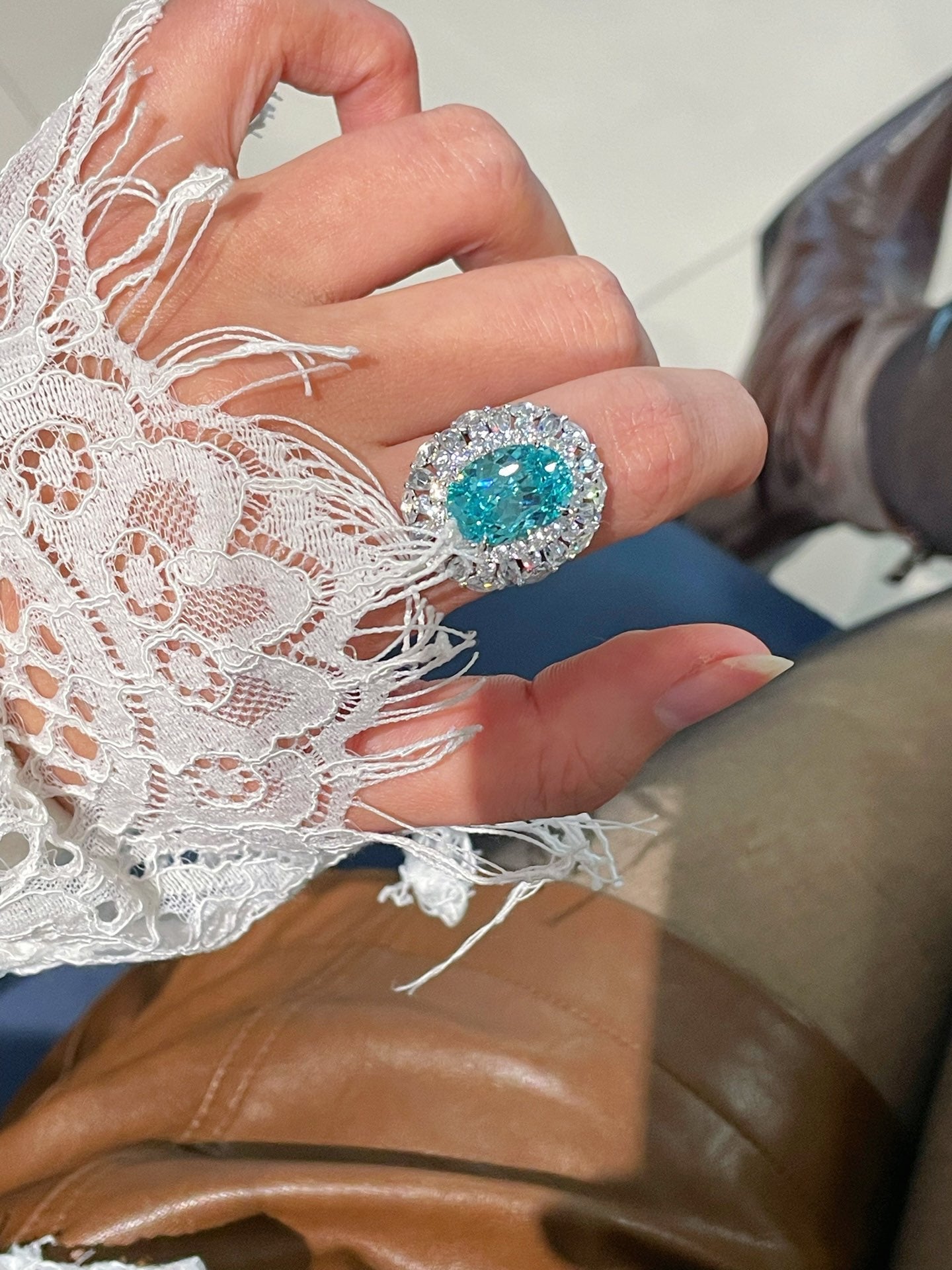 Luxury Craftsmanship Paraiba Rose - Cut Cocktail Ring - floysun