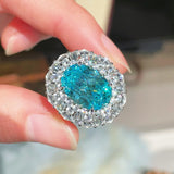 Luxury Craftsmanship Paraiba Rose - Cut Cocktail Ring - floysun