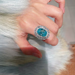 Luxury Craftsmanship Paraiba Rose - Cut Cocktail Ring - floysun