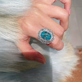 Luxury Craftsmanship Paraiba Rose - Cut Cocktail Ring - floysun