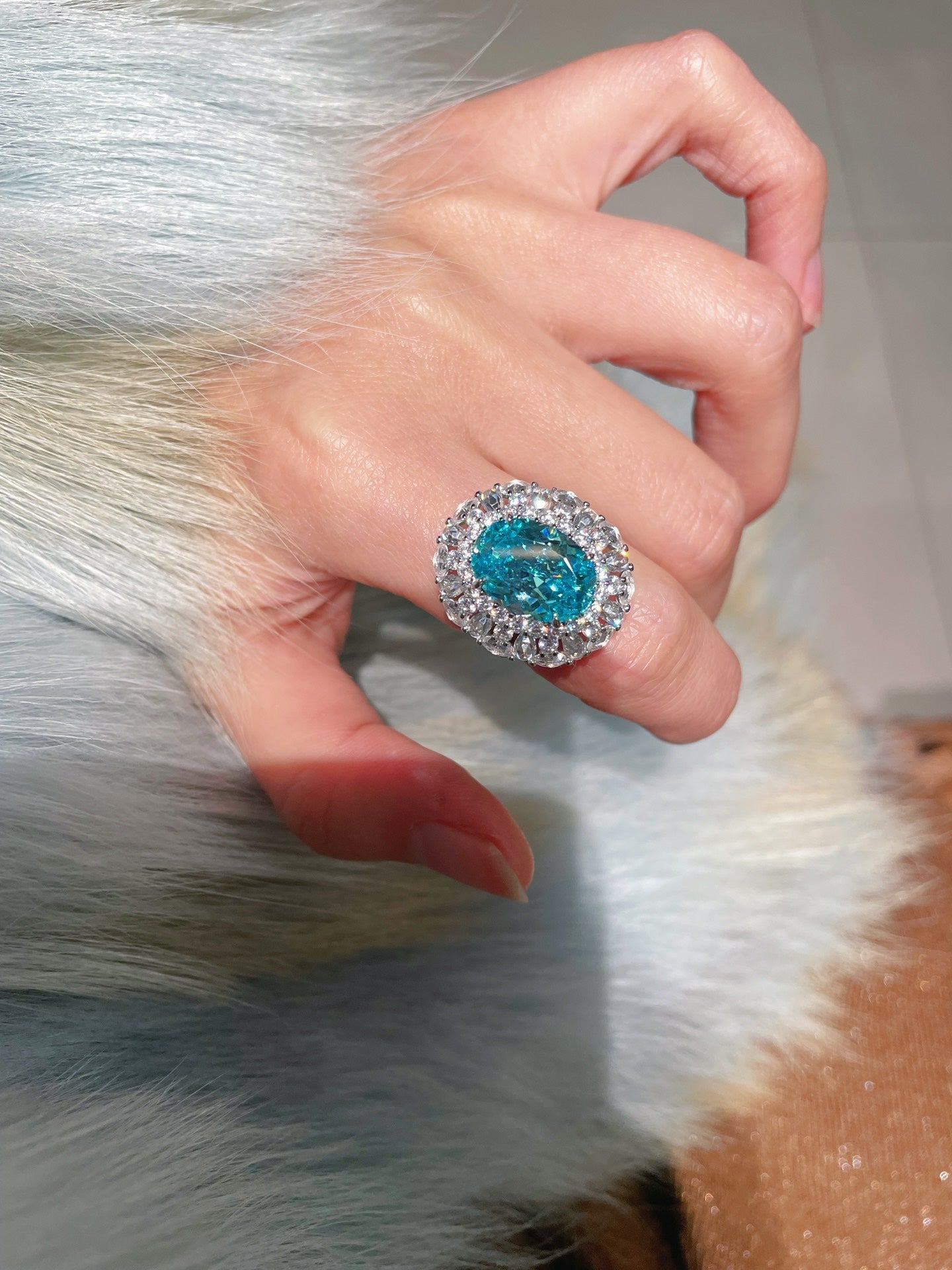 Luxury Craftsmanship Paraiba Rose - Cut Cocktail Ring - floysun