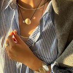 Lvory Candy and Gold Bean Long Style Pendant Necklace - floysun