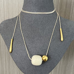 Lvory Candy and Gold Bean Long Style Pendant Necklace - floysun
