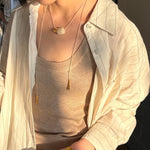 Lvory Candy and Gold Bean Long Style Pendant Necklace - floysun