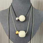 Lvory Candy and Gold Bean Long Style Pendant Necklace - floysun