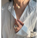 Lvory Candy and Gold Bean Long Style Pendant Necklace - floysun