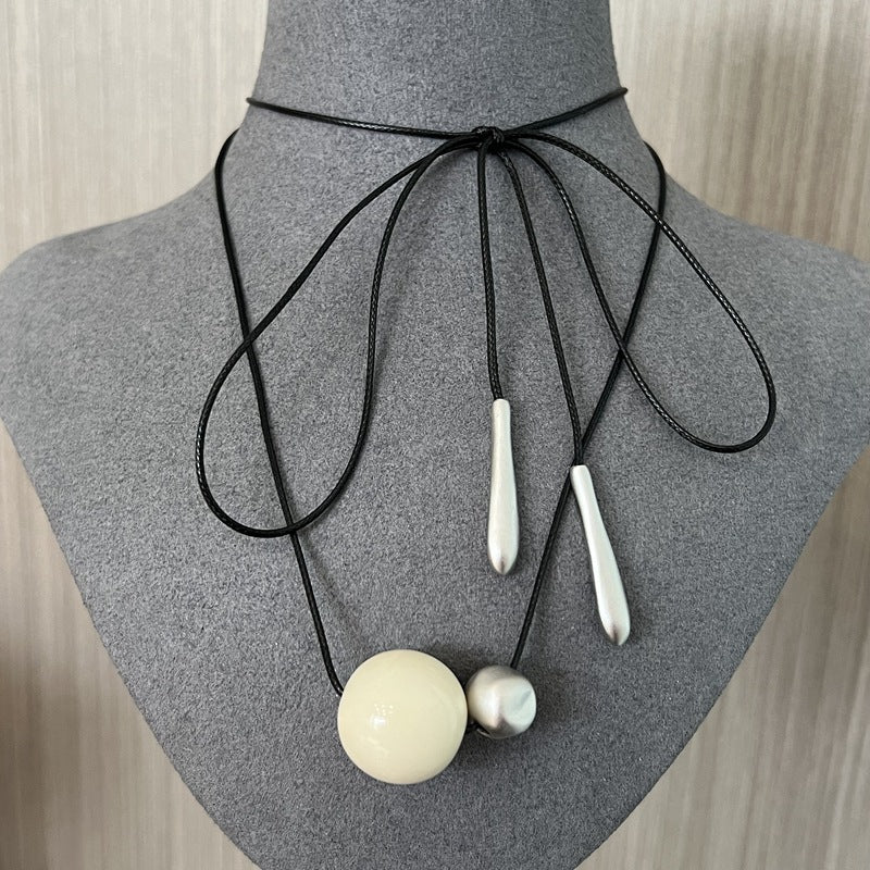 Lvory Candy and Gold Bean Long Style Pendant Necklace - floysun