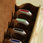 Matte Sterling Silver Semi - Precious Series Band Ring - floysun