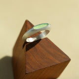Matte Sterling Silver Semi - Precious Series Band Ring - floysun