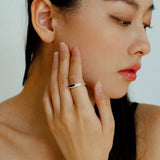 Matte Sterling Silver Semi - Precious Series Band Ring - Blue Lapis Lazuli - floysun