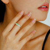 Matte Sterling Silver Semi - Precious Series Band Ring - Blue Lapis Lazuli - floysun