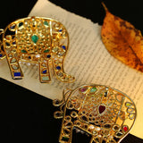 Medieval Handmade Colored Glazed Elephant Brooch - floysun