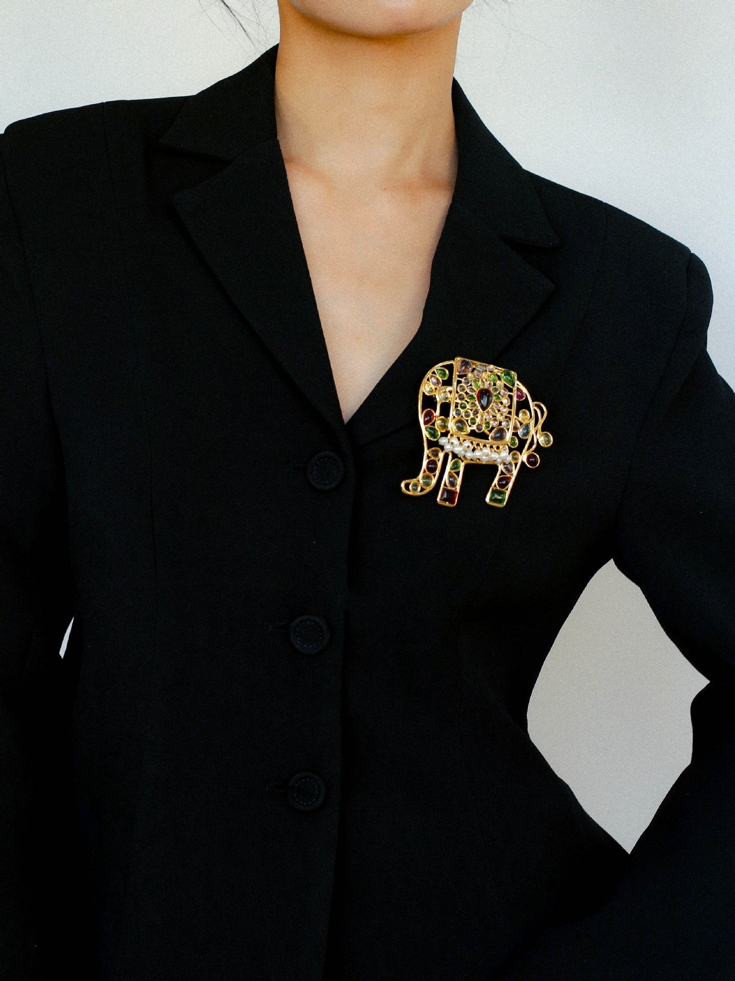 Medieval Handmade Colored Glazed Elephant Brooch - floysun