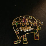 Medieval Handmade Colored Glazed Elephant Brooch - floysun
