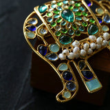 Medieval Handmade Colored Glazed Elephant Brooch - floysun