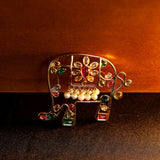 Medieval Handmade Colored Glazed Elephant Brooch - floysun