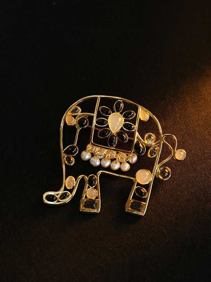 Medieval Handmade Colored Glazed Elephant Brooch - floysun